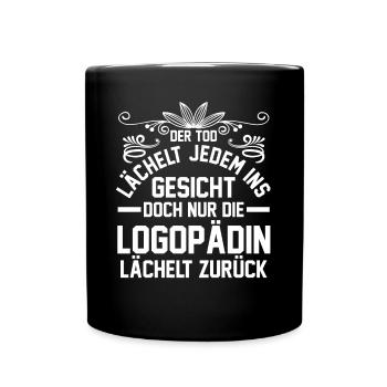 Logopädie Logopädin - Tasse einfarbig - Schwarz - Vorne