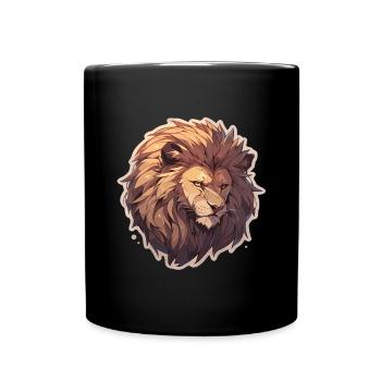 Lion, Chat Sauvage, Tête De Lion, Lion, Bébé, Gros Chat - Mug uni - noir - Devant