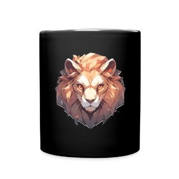 Lion, Chat Sauvage, Tête De Lion, Lion, Bébé, Gros Chat - Mug uni - noir - Devant