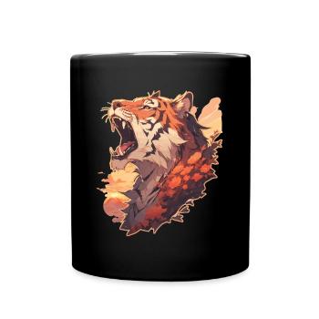 Tiger Wildkatze Tiger Baby Baby Tiger Afrika - Tasse einfarbig - Schwarz - Vorne