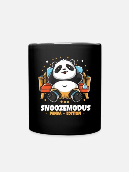 Entspannung mit Pandas - Tasse einfarbig - Schwarz