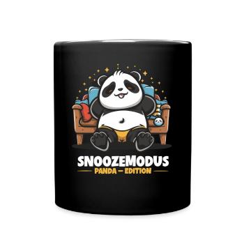 Snooze Modus - Panda Edition - Tasse einfarbig - Schwarz - Vorne