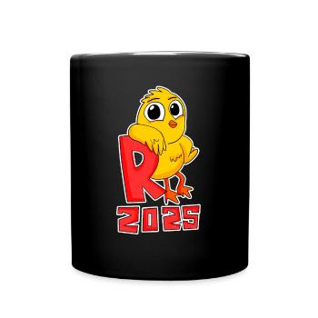 Rente 2025 Ruhestand - Tasse einfarbig - Schwarz - Vorne