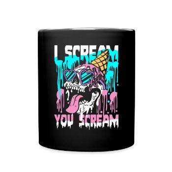 I scream you scream | cool summer skull - Full Colour Mug - black - Front
