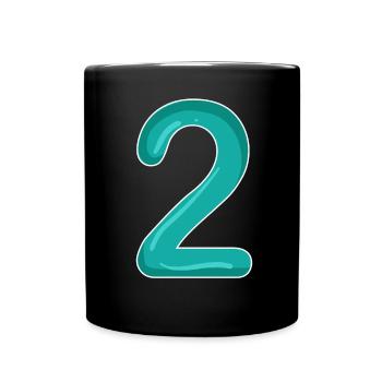 2 - Number - Number Two - Full Colour Mug - black - Front