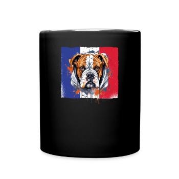Boxer Race Chien Boxer Chiens Drapeau Français - Mug uni - noir - Devant