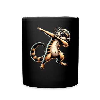 Dabbing Meerkat with Sunglasses Cool Meerkat - Full Colour Mug - black - Front