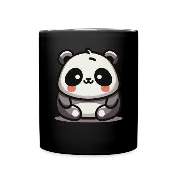 Mignon Chubby Panda Cartoon Kawaii Panda - Mug uni - noir - Devant