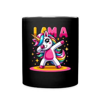 Einhorn Dabbing Niedlicher Regenbogen Ich bin ein Einhorn - Tasse einfarbig - Schwarz - Vorne