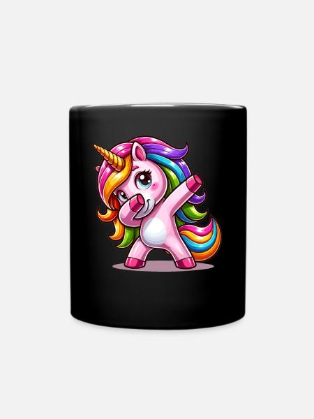 Dabbing Licorne Dab Move Danse Licorne Arc-en-ciel - Mug uni - noir