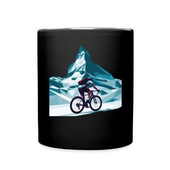 Matterhorn Cyclist Road Bike Art - Full Colour Mug - black - Front