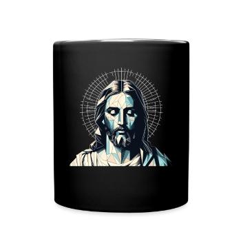 Jesus Vektor Polygon Christus Kopf Religion - Tasse einfarbig - Schwarz - Vorne