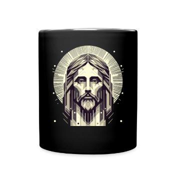 Jesus Vektor Polygon Christus Kopf Religion - Tasse einfarbig - Schwarz - Vorne