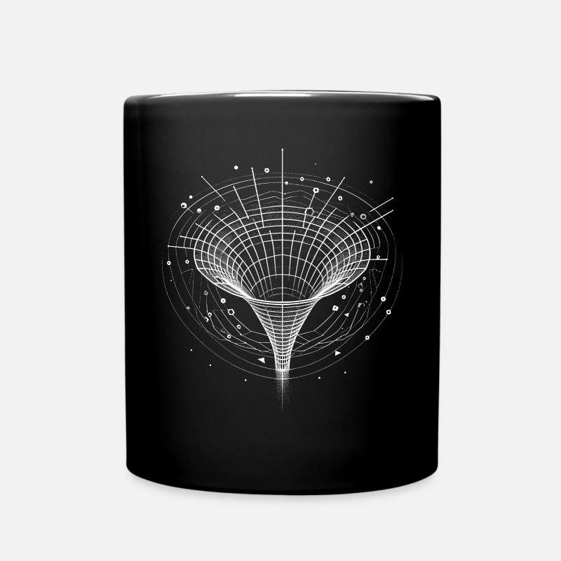 Schwarzes Loch Trichter im Weltraum - Tasse einfarbig - Schwarz