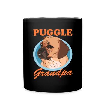 Puggle Opa Hundebesitzer Hundeliebhaber Geschenk - Tasse einfarbig - Schwarz - Vorne