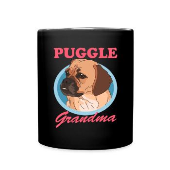 Puggle Mamie chien propriétaire chien amant cadeau - Mug uni - noir - Devant
