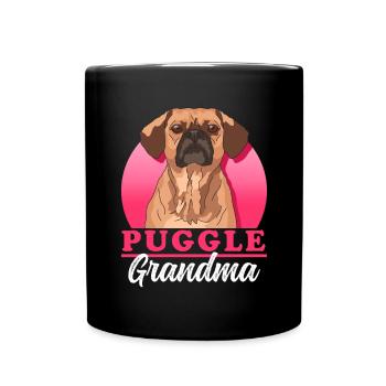 Puggle Oma Hundeliebhaber Hundebesitzer Geschenk - Tasse einfarbig - Schwarz - Vorne