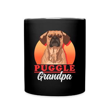 Puggle Opa Hundeliebhaber Hundebesitzer Geschenk - Tasse einfarbig - Schwarz - Vorne