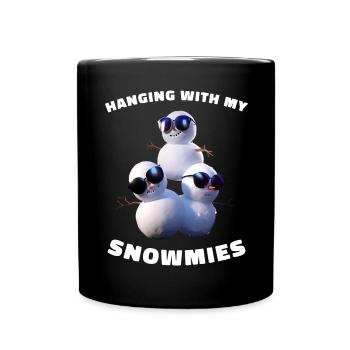 Hanging With My Snowmies Snowman Sunglasses - Full Colour Mug - black - Front
