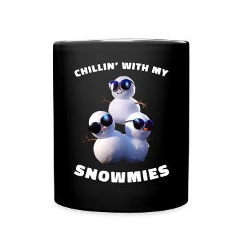 Chillin With My Snowmies Snowman Sunglasses - Full Colour Mug - black - Front