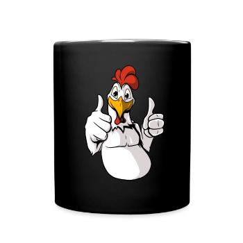 Rooster Chicken Farm Chicken Breeder - Full Colour Mug - black - Front