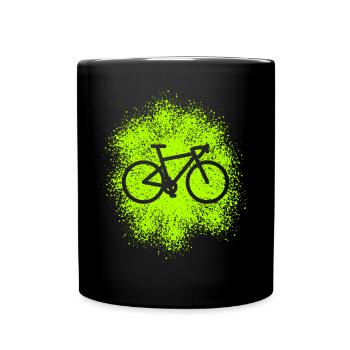 Gravel Bike Rennrad Fahrradfahrer - Tasse einfarbig - Schwarz - Vorne