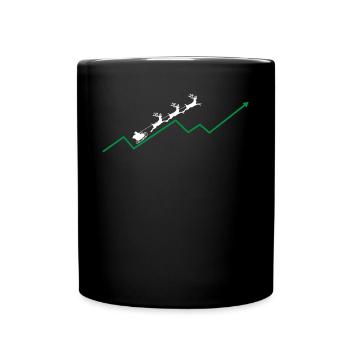 Magie de Noël festive en traîneau ascendant - Mug uni - noir - Devant
