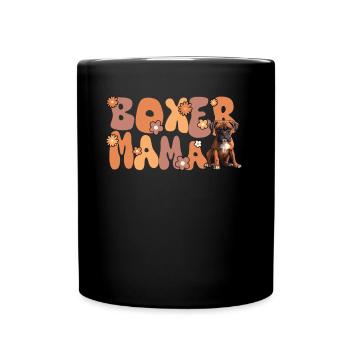 Boxer Dog Groovy Boxer Mom - Full Colour Mug - black - Front