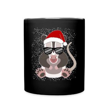 Cool Noël Dax Lunettes de soleil flocons de neige - Mug uni - noir - Devant