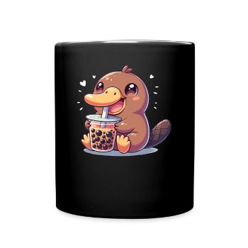 Kawaii Schnabeltiere Bubble Tea Boba Schnabeltier - Tasse einfarbig - Schwarz - Vorne