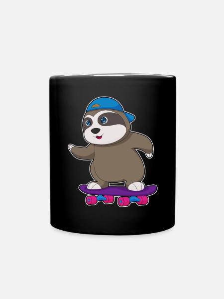 Faultier Skater Skateboard Sport - Tasse einfarbig - Schwarz