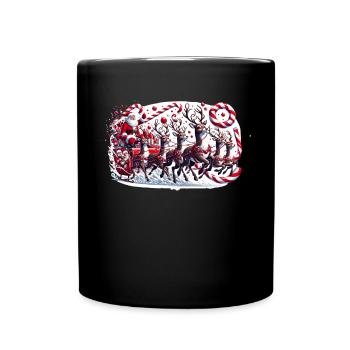 Fröhlicher Santa Claus zu Weihnachten - Tasse einfarbig - Schwarz - Vorne