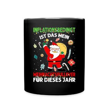 Aufgrund der Preiserhöhung - Ugly Christmas Pulli - Tasse einfarbig - Schwarz - Vorne