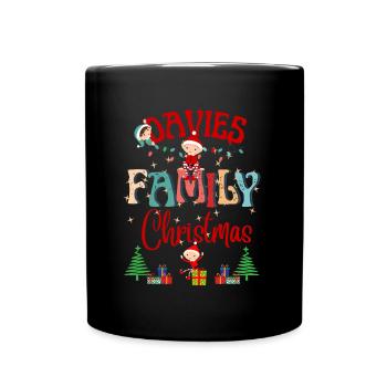 Davies Family Christmas Personalized Design - Full Colour Mug - black - Front