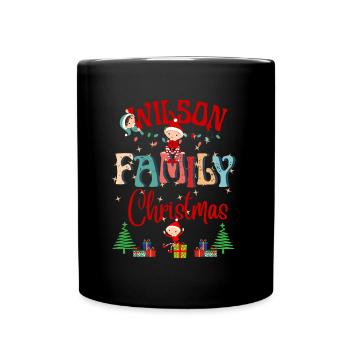 Wilson Family Christmas Personalized Design - Full Colour Mug - black - Front