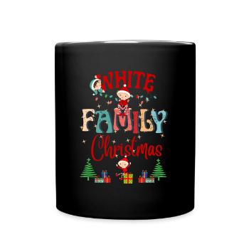 Design de Noël personnalisé de la famille blanche - Mug uni - noir - Devant