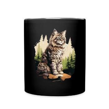 Norwegian Forest Cat - Tasse einfarbig - Schwarz - Vorne
