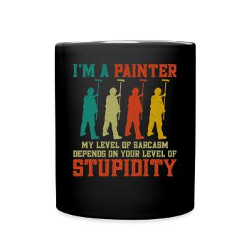 Peintre en bâtiment Décorateur Je suis un - Mug uni - noir - Devant