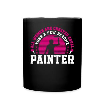 Peintre en bâtiment Décorateur Femme - Mug uni - noir - Devant