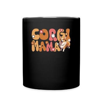 Welsh Corgi Pembroke Groovy Corgi Mom - Full Colour Mug - black - Front