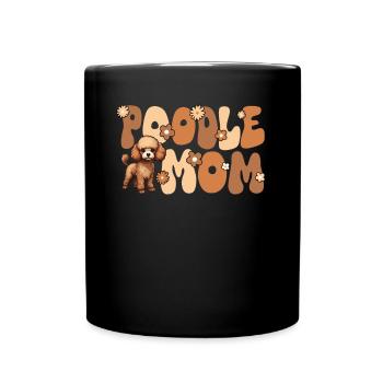 Caniche Groovy Poddle maman - Mug uni - noir - Devant