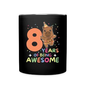Capybara pour les enfants de 8 ans et de huit ans - Mug uni - noir - Devant