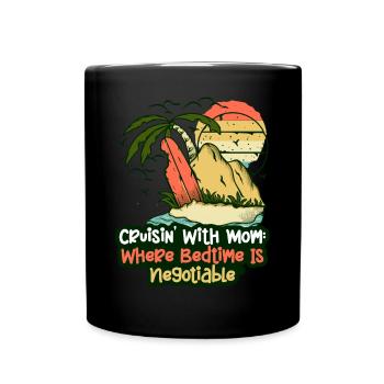 Single Mom Summer Cruisin Mom And Son - Full Colour Mug - black - Front