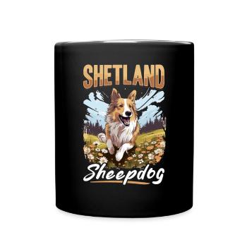 Shetland Sheepdog Dog Sheltie shetland sheepdog - Full Colour Mug - black - Front