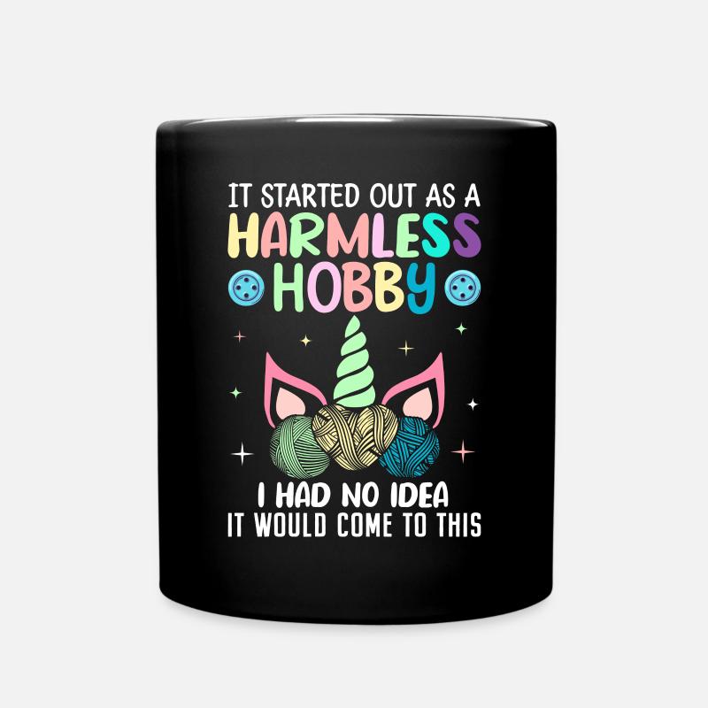 Crochet Crochet Knitting - Full Colour Mug - black