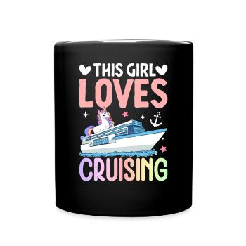 Cruise Girl Vacation - Full Colour Mug - black - Front