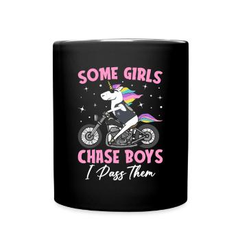 Dirt Bike Girl Weiblicher Dirt Biker - Tasse einfarbig - Schwarz - Vorne