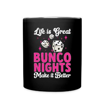 Jeu de dés Bunco - Mug uni - noir - Devant