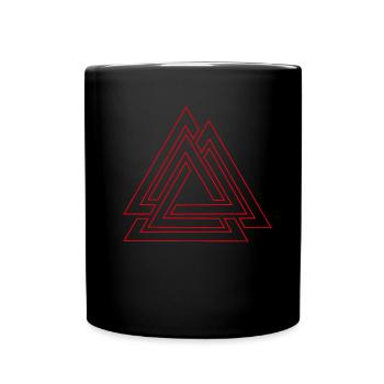 Valknut Odin Celtic Knot Viking Mythology - Full Colour Mug - black - Front