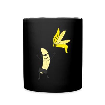 Nackte Banane Früchte Frucht Freikörperkultur - Tasse einfarbig - Schwarz - Vorne